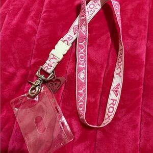 Roxy Pink Lanyard with ID Holder surf love